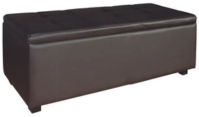 WOODWELL Ε7045,2DENISE Σκαμπό Αποθηκευτικό - Ταμπουρέ, PU Σκούρο Καφέ 113x43x45cm Ε7045,2