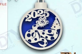 Intra απο ξύλο plywood 3mm-4mm πάχος - Στολίδι Χριστουγεννιάτικου Δέντρου με Φίδι Δίασταση 20x25 cm INTRAFABR-109267486