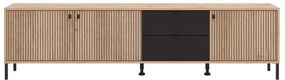 Έπιπλο τηλεόρασης Mayenne 208 4K2F3V Artisan Oak - Matt Black 208x40x55 εκ. 208x40x55 εκ.