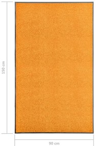 vidaXL Πατάκι Εισόδου Πλενόμενο Πορτοκαλί 90 x 150 εκ.