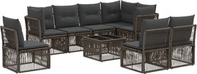 vidaXL Σετ Καναπέ Κήπου 9 pcs Γκρι συνθετικό ρατάν