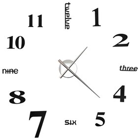 Ρολόι Τοίχου Τρισδιάστατο Μοντέρνο Μαύρο 100 εκ. XXL - Μαύρο