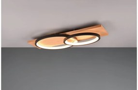 Πλαφονιέρα Φωτιστικό Οροφής LED 30W Switch Dimmer Φυσικό Ξύλο 75cm Barca Trio Lighting-641110232-Μαύρο 641110232