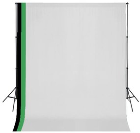 vidaXL Κιτ Στούντιο με 3 Βαμβακερά Φόντα και Ρυθμιζόμενη Βάση 3 x 3 μ.