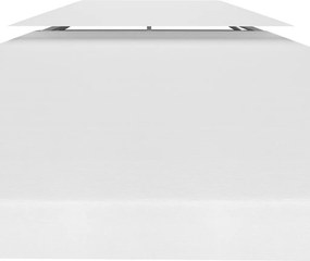 vidaXL Κάλυμμα για Κιόσκι 2 Επιπέδων Λευκό 4 x 3 μ. 310 γρ./μ²