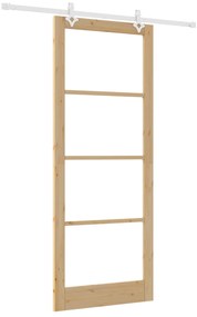 vidaXL Συρόμενη Πόρτα  με Σετ Hardware 93x232 cm Μασίφ Ξύλο Πεύκου