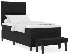 vidaXL Κρεβάτι με ελατήρια με στρώμα Μαύρο 100 x 200 cm ύφασμα