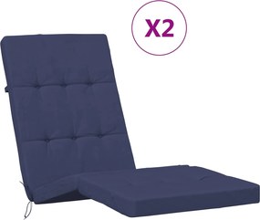 vidaXL Μαξιλάρι Εξωτερικού Χώρου 2 τμχ. Ύφασμα Σκούρο μπλε