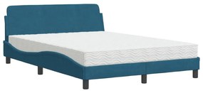 vidaXL Κρεβάτι με Στρώμα Dover Μπλε 120x200 εκ. Βελούδινο