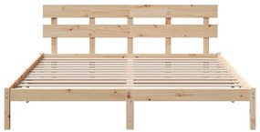 vidaXL Σκελετός Κρεβατιού Καφέ 180 x 200 cm Μασίφ ξύλο πεύκου
