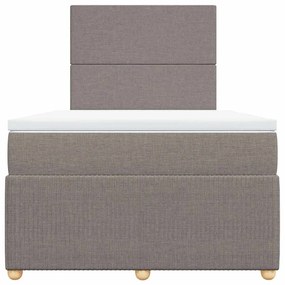 vidaXL Κρεβάτι Boxspring με Στρώμα Taupe 120x190 εκ. Υφασμάτινο