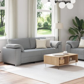 vidaXL Σετ Καναπέ 2 Τεμαχίων με Γκρι Σατέν Μαξιλάρια