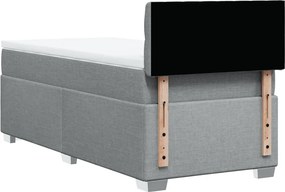 vidaXL Κρεβάτι Boxspring με Στρώμα Ανοιχτό Γκρι 80x200 εκ. Υφασμάτινο