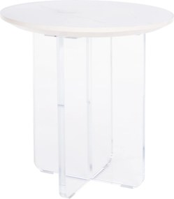 ΤΡΑΠΕΖΙ ΣΑΛΟΝΙΟΥ ACRYLON HM9779.01 HPL ΛΕΥΚΟ ΜΑΡΜΑΡΟ-ΑΚΡΥΛΙΚΟ ΠΟΔΙ Φ40x41Υεκ.