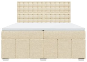 ΚΡΕΒΑΤΙ BOXSPRING ΜΕ ΣΤΡΩΜΑ ΚΡΕΜ 200X200 ΕΚ. ΥΦΑΣΜΑΤΙΝΟ 3291794