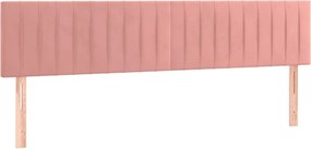 vidaXL Κρεβάτι Boxspring με Στρώμα Ροζ 160x200 εκ. Βελούδινο