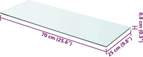 vidaXL Ράφι Πάνελ Διάφανο 70 x 25 εκ. Γυάλινο