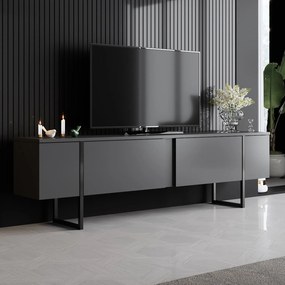 Έπιπλο Τηλεόρασης Ανθρακί / Μαύρο FLUOMU 180x30x50