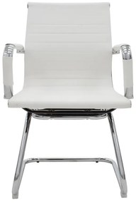 Καρέκλα γραφείου επισκέπτη Valter pakoworld λευκό pu 55.5x48x88εκ
