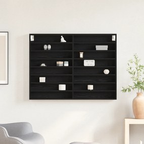 vidaXL Βιτρίνα Μαύρη Δρυς 100x8,5x75 εκ Επεξεργασμένο Ξύλο