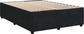 vidaXL Κρεβάτι Boxspring με Στρώμα Μαύρο 140x190 εκ. Βελούδινο