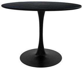 Dining table Balou I MDF marble black D120x75cm 120x120x75 εκ.