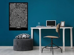 Πίνακας - Dark Map of Paris (1 Part) Vertical - 60x90