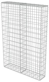 Συρματοκιβώτιο Τοίχος 100x20x150 εκ. Γαλβαν.Χάλυβας + Καλύμματα - Ασήμι