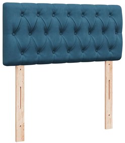 vidaXL Κρεβάτι Boxspring με Στρώμα Σκούρο Μπλε 80 x 200 εκ. Βελούδινο