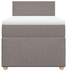 Κρεβάτι Boxspring με Στρώμα Taupe 90x190 εκ.Υφασμάτινο - Μπεζ-Γκρι