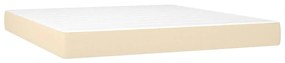 vidaXL Κρεβάτι Boxspring με Στρώμα &amp; LED Κρεμ 160x200 εκ. Υφασμάτινο