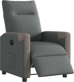vidaXL Πολυθρόνα Ανακλινόμενη Ηλεκτρική Σκούρο Γκρι Υφασμάτινη