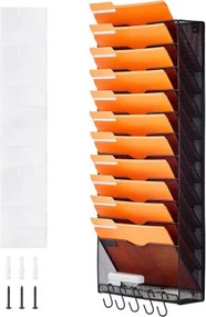 VEVOR File Wall Rack Mesh Wall File Holder 1-Piece 12 Pockets for Office/School