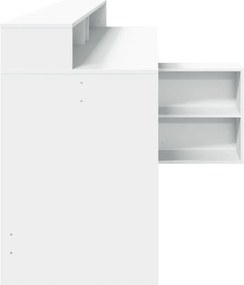 vidaXL Γραφείο με LED Λευκό 200x104x91 εκ. από Επεξεργασμένο Ξύλο