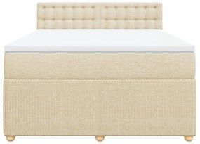 ΚΡΕΒΑΤΙ BOXSPRING ΜΕ ΣΤΡΩΜΑ ΚΡΕΜ 140X190 ΕΚ. ΥΦΑΣΜΑΤΙΝΟ 3287470