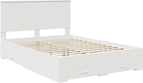 vidaXL Σκελετός Κρεβατιού Λευκό 140 x 190 cm Επεξεργασμένο ξύλο