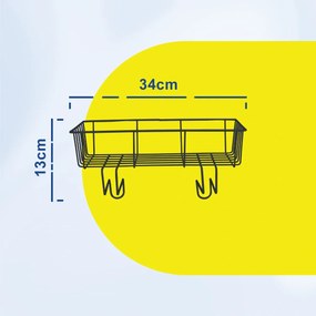 Ράφι Μπάνιου Τύπου Καλάθι 34x15x13cm Άσπρο ή Μαύρο - Μαύρο