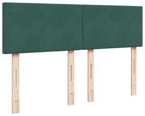 Κρεβάτι Boxspring με Στρώμα Σκούρο Πράσινο 160x200εκ. Βελούδινο - Πράσινο