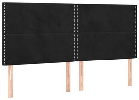 vidaXL Κεφαλάρια Κρεβατιού 4 τεμ. Μαύρο 100x5x78/88 εκ. Βελούδινο