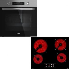 Teka Set HSB 6360 SS Πολυλειτουργικός Φούρνος 71lt &amp; TBC 64010 Κεραμική Εστία Αυτόνομη Μαύρη