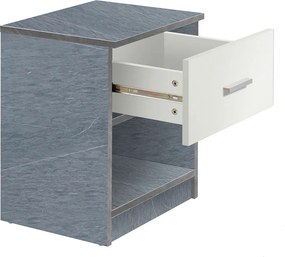 Κομοδίνο Με Συρτάρι & Ράφι (40x32x48) Spitishop Dama White/Cement