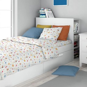Σεντόνια Παιδικά Forest Animals 570 (Σετ 3τμχ) White-Sky Blue DimCol Μονό 160x240cm 100% Βαμβάκι