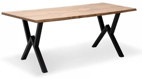 Τραπέζι "KRISTA" από MDF/μέταλλο σε χρώμα ακακία/μαύρο 140x80x75 100-03735