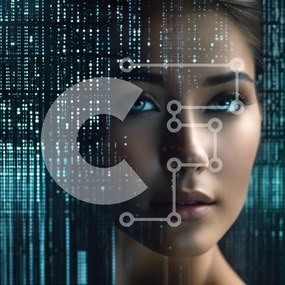 Intra Συλλεκτικό Ξύλινο Παζλ Plywood  4mm - Binary Code Woman - Αναπαράσταση AI Σε Ξύλινο Κουτί - Διαστάσεις Puzzle: 10x10 cm – 25 κομμάτια