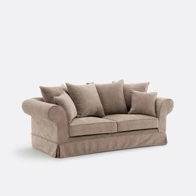 Καναπές-κρεβάτι, 2 ή 3 θέσεων, από μελανζέ πολυεστέρα, Adelia