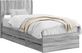 vidaXL Καλάθι με αποθήκη και κεφαλάρι Γκρι Sonoma 90 x 190 cm