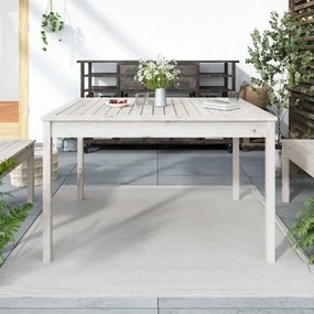 Τραπέζι Κήπου Λευκό 121 x 82,5 x 76 εκ. από Μασίφ Ξύλο Πεύκου - Λευκό