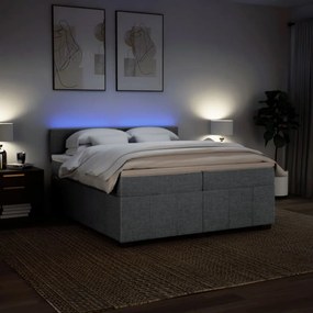 ΚΡΕΒΑΤΙ BOXSPRING ΜΕ ΣΤΡΩΜΑ ΑΝΟΙΧΤΟ ΓΚΡΙ 200X200 ΕΚ. ΥΦΑΣΜΑΤΙΝΟ 3289468