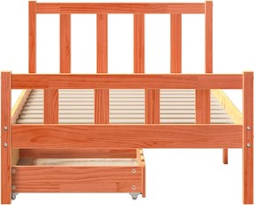 vidaXL Σκελετός Κρεβ. Χωρίς Στρώμα Καφέ Κεριού 75x190 εκ Μασίφ Πεύκο