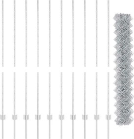 vidaXL Φράχτης αλυσίδας με στήλη 10 x 1,4 μ Γαλβανισμένος Χάλυβας
